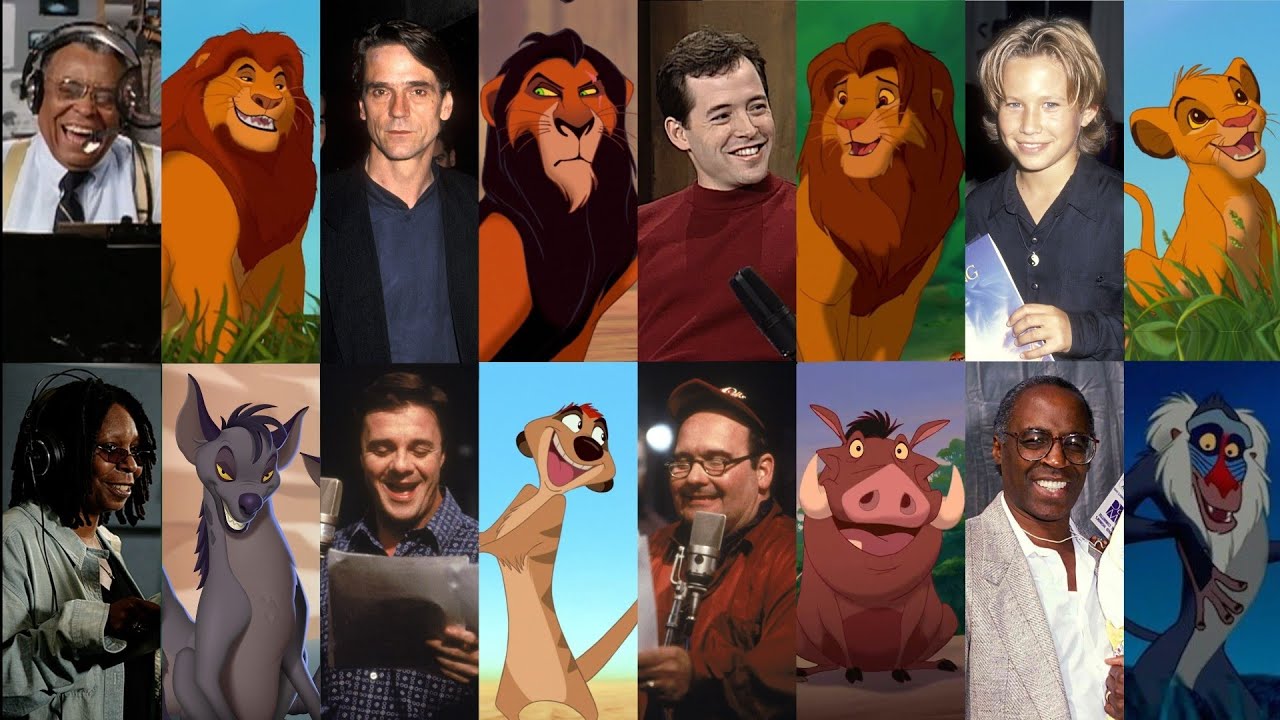 A picture of all of the main cast members for The Lion King
