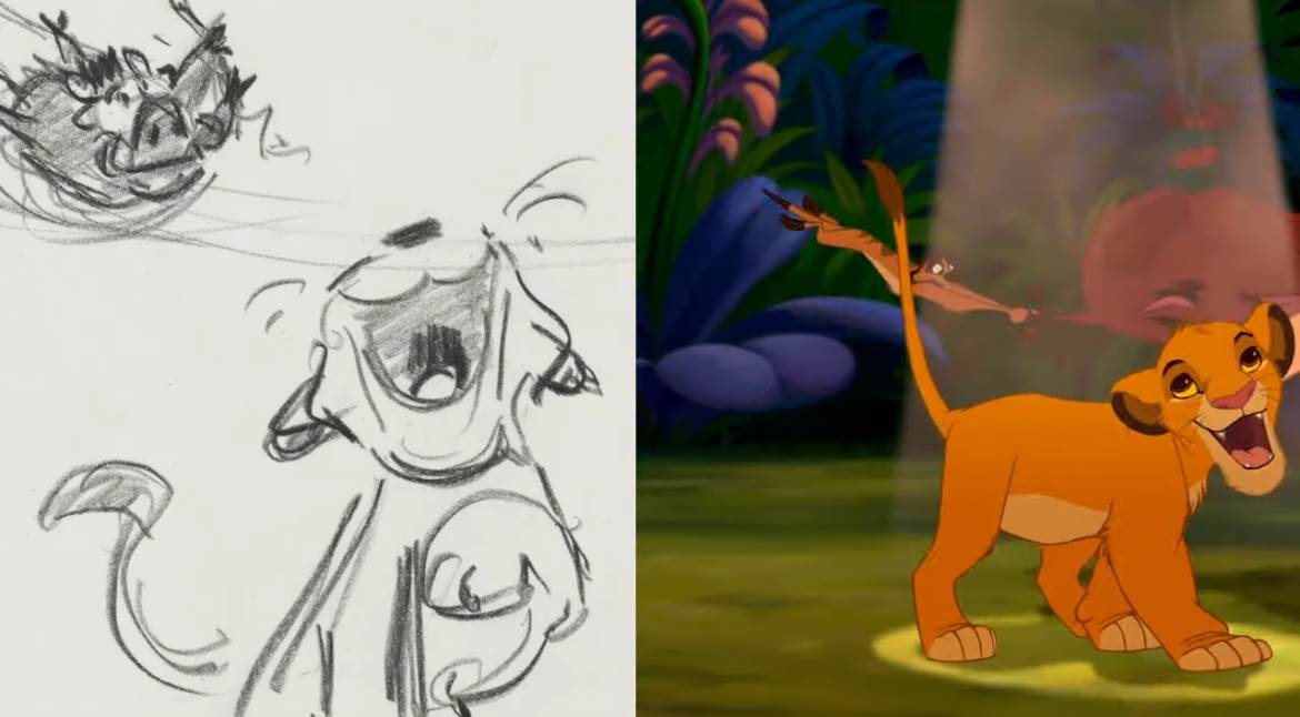 A picture of the drawing of Simba for the animation